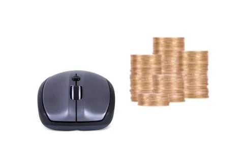 Mouse with coins Stock-Fotos