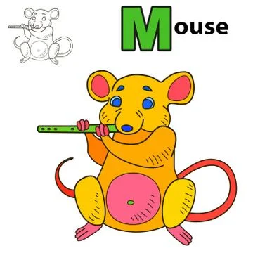 Mouse. Coloring book page Stock Illustration