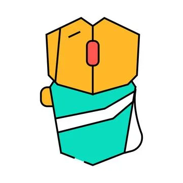 Mouse computer device icon color illustration 库存插图