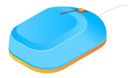 Mouse computer device of isometric style Illustrazione stock