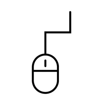 Mouse computer device line style Illustrazione stock