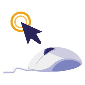 Mouse computer isolated icon Illustrazione stock