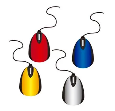 Mouse computer isolated over white background. vector Stock Illustration