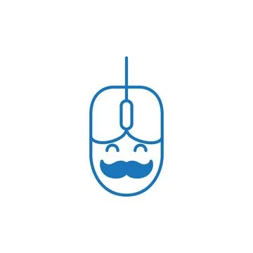 Mouse computer mascot logo design vector Stock Illustration