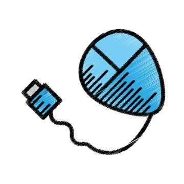 Mouse connection usb computer sketch Stock Illustration