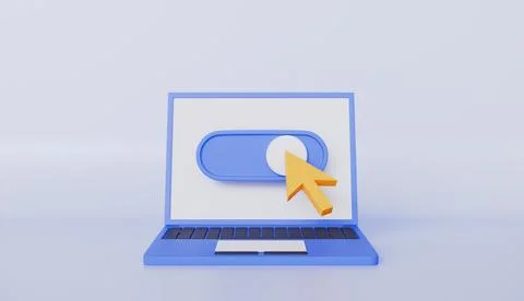 Mouse Cursor and Switch Button in Computer, Cursor Click Symbol 库存插图