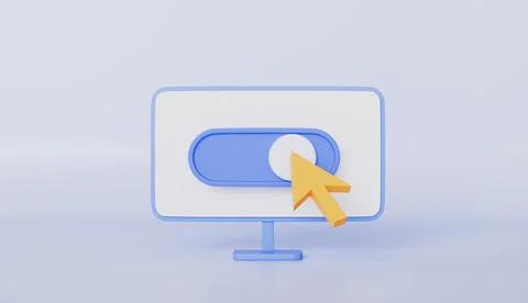Mouse Cursor and Switch Button in Computer, Finding and Direction 库存插图