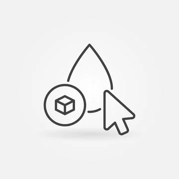 Mouse Cursor on Blood Drop with Sugar vector concept outline icon Illustrazione stock