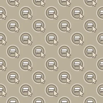Mouse Cursor on Car Sharing App Button vector colored seamless pattern Stock Illustration