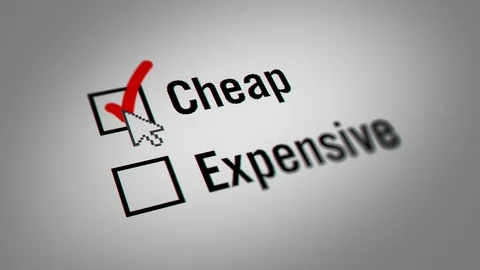 Mouse Cursor Checking Cheap and Expensive Checkbox Marking Survey Option Stock Footage 116813837