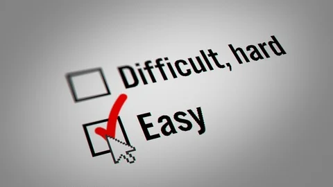 Mouse Cursor Checking Difficult,hard and Easy Checkbox Marking Survey Option Stock Footage 117419422