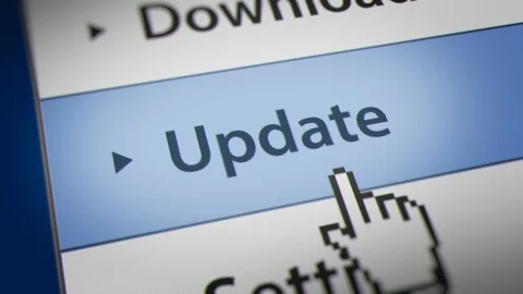 Mouse Cursor Checking Update Tab on Monitor Screen Stock Footage 117407523