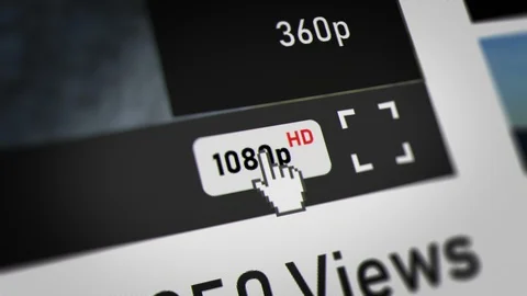 Mouse Cursor Choosing 4K resolution on Video Sharing Website Stock Footage 118229065