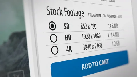 Mouse Cursor Choosing 4K Resolution of the Video Clip in Footage Stock Site Stock Footage 130771506