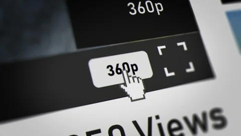 Mouse Cursor Choosing 720p (standard HD) on Video Sharing Website Stock Footage 118227525