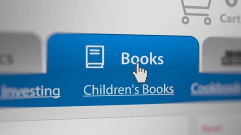 Mouse Cursor Choosing Books Tab Category For Web-Shopping Stock Footage 119614164