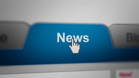 Mouse Cursor Choosing News Tab Category For Web/Blog Stock Footage 118224583