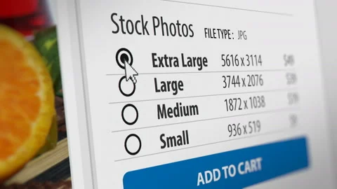 Mouse Cursor Choosing Size of Photo in Stock Photo Site Stock Footage 131876315