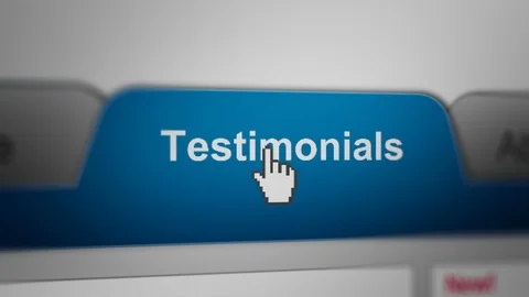 Mouse Cursor Choosing "Testimonials" Tab Category For Web/Blog Stock Footage 118135309