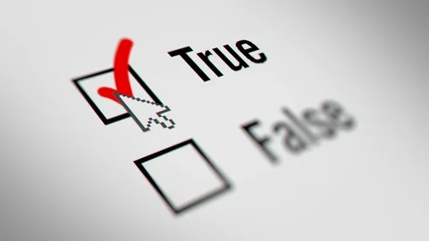 Mouse Cursor Choosing True and False in Questionnaire Form Stock Footage 116226540