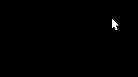 Mouse cursor click icon with white pointer, burst lines, and black empty space. Stock Footage 340479289
