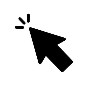 Mouse cursor click silhouette icon. Pointer click. Vector. Stock Illustration