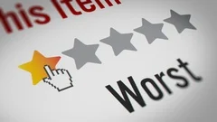 Red Stamp with 2 Stars Rating Animation , Stock Video