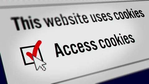 Mouse Cursor Clicking Accept "Access Cookies" on a Website Stock Footage 219230801