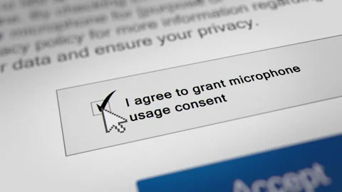 Mouse Cursor Clicking Accept Microphone Access Checkbox Stock Footage 245291164