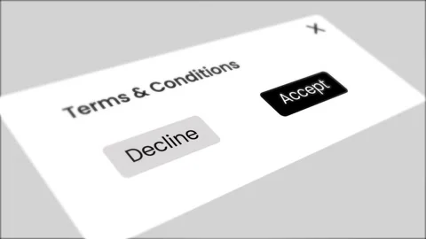 Mouse cursor clicking accept the terms and conditions box animation Stock Footage 331157258