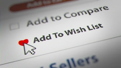 Mouse Cursor Clicking "Add to Wish List " Button Stock Footage 118134320