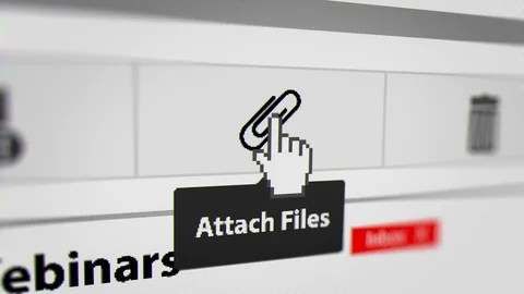 Mouse Cursor Clicking Attach Files Button Stock Footage 117237326
