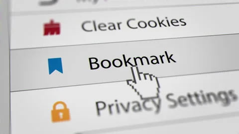Mouse Cursor Clicking Bookmark Menu Bars on Web Browser Stock Footage 221509566