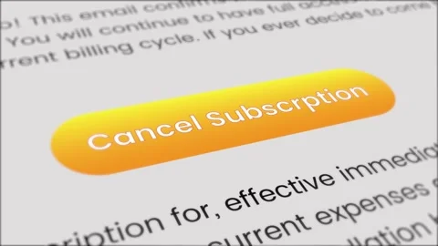 Mouse Cursor Clicking 'Cancel Subscription' button animation Stock Footage 331025173