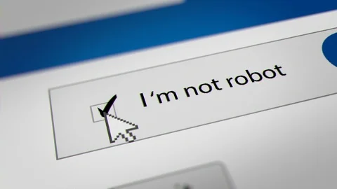 Mouse Cursor Clicking CAPTCHA "I'm not robot" Checkbox. Stock Footage 124223359