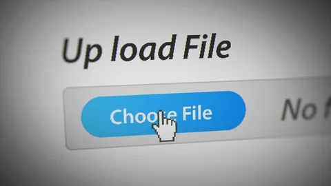 Mouse Cursor Clicking "Choose File" Button on Monitor Screen Stock Footage 119222247