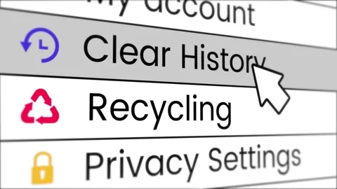 Mouse cursor clicking clear history Menu Bar animation Stock-Footage 330576311