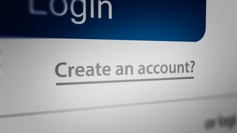 Mouse Cursor clicking " Create an account?" Text Link on the website Stock Footage 127012044