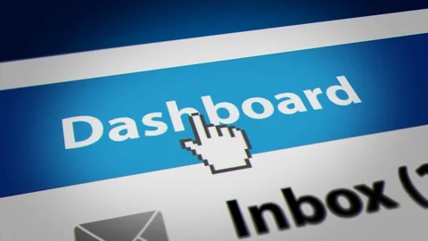 Mouse Cursor Clicking "Dashboard" Button on Screen Monitor Stock Footage 117608116