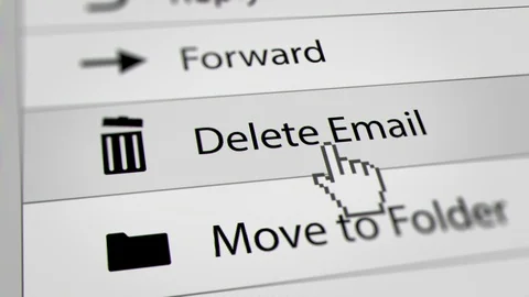 Mouse Cursor Clicking Delete E-Mail Button Stock Footage 122747577