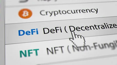 Mouse Cursor Clicking DiFi (Decentralized Finance) Tab UI Video stock 161511977