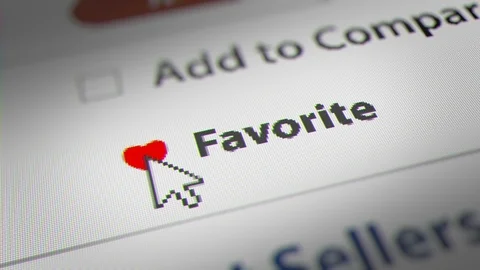 Mouse Cursor Clicking " Favorite" Button Stock Footage 118028825