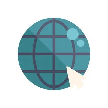 Mouse cursor clicking globe for worldwide web browsing experience Stock Illustration