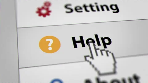 Mouse Cursor Clicking "Help" Menu Bars on Web Browser Stock Footage 220213861