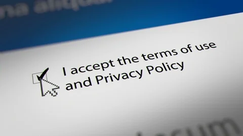 Mouse Cursor Clicking "I accept the terms of use  and Privacy Policy" Checkbox. Stock Footage 116006721