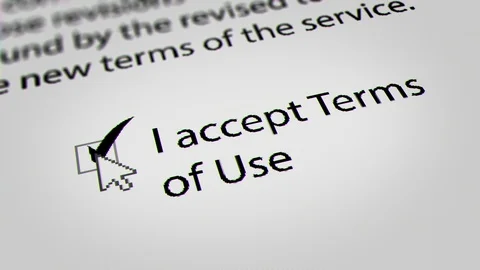 Mouse Cursor Clicking "I accept the terms of use " Checkbox Stock Footage 118021875