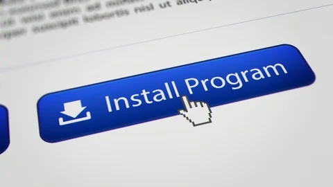 Mouse Cursor Clicking Install Programs Button. Stock Footage 116594996