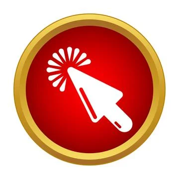Mouse cursor clicking internet button in red circle Illustrazione stock