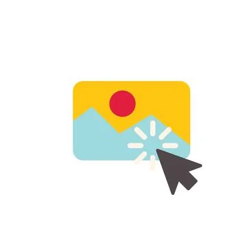 Mouse cursor clicking on loading image, data transfer and downloading concept Stock Illustration