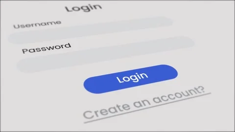 Mouse cursor clicking "Login" button animation isolated on white background Stock Footage 330926390